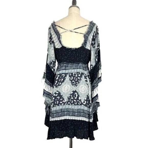 Free People Heart of Gold Blue Babydoll Mini Dress - Picture 5 of 8